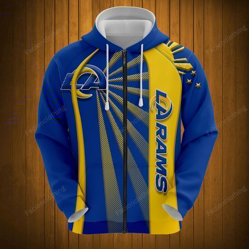 Sportswearmerch Los Angeles Rams NFL Zip Hoodie Personalized For Fan