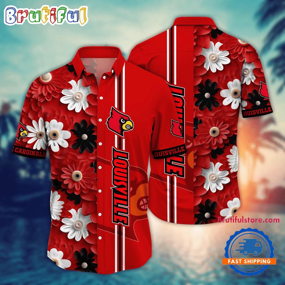 Sportswearmerch Louisville Cardinals NCAA Flower Summer Personalized Hawaiian Shirt For Fan