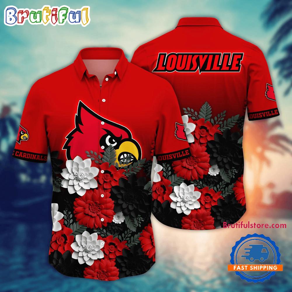 Sportswearmerch Louisville Cardinals NCAA Flower Tropical Summer Beach Hawaiian Shirt For Fan