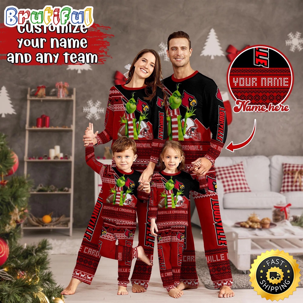 Sportswearmerch Louisville Cardinals NCAA Personalized Pajamas Family For Fan