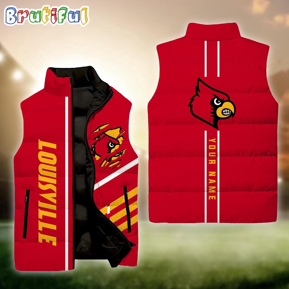 Sportswearmerch Louisville Cardinals NCAA Personalized Sleeveless Down Puffer Jacket For Fan