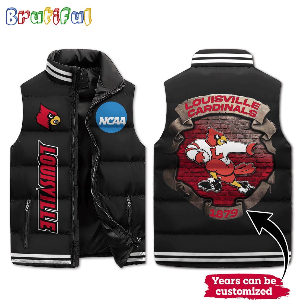 Sportswearmerch Louisville Cardinals NCAA Sleeveless Puffer Jacket For Fan