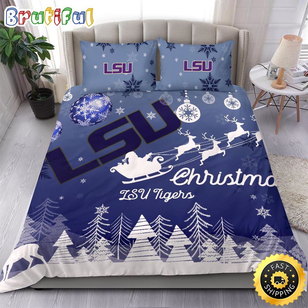 Sportswearmerch LSU Tigers NCAA Christmas Bedding Sets For Fan