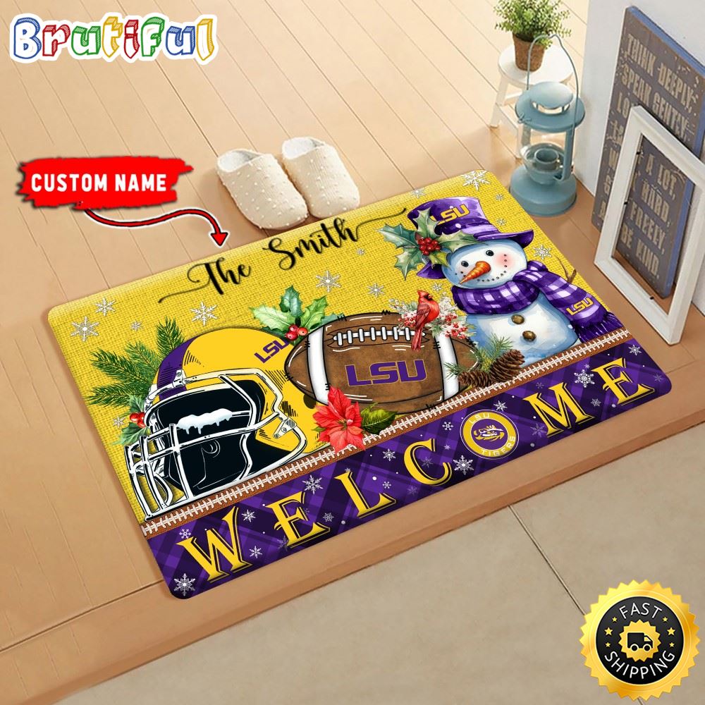 Sportswearmerch LSU Tigers NCAA Christmas Doormat For Fan
