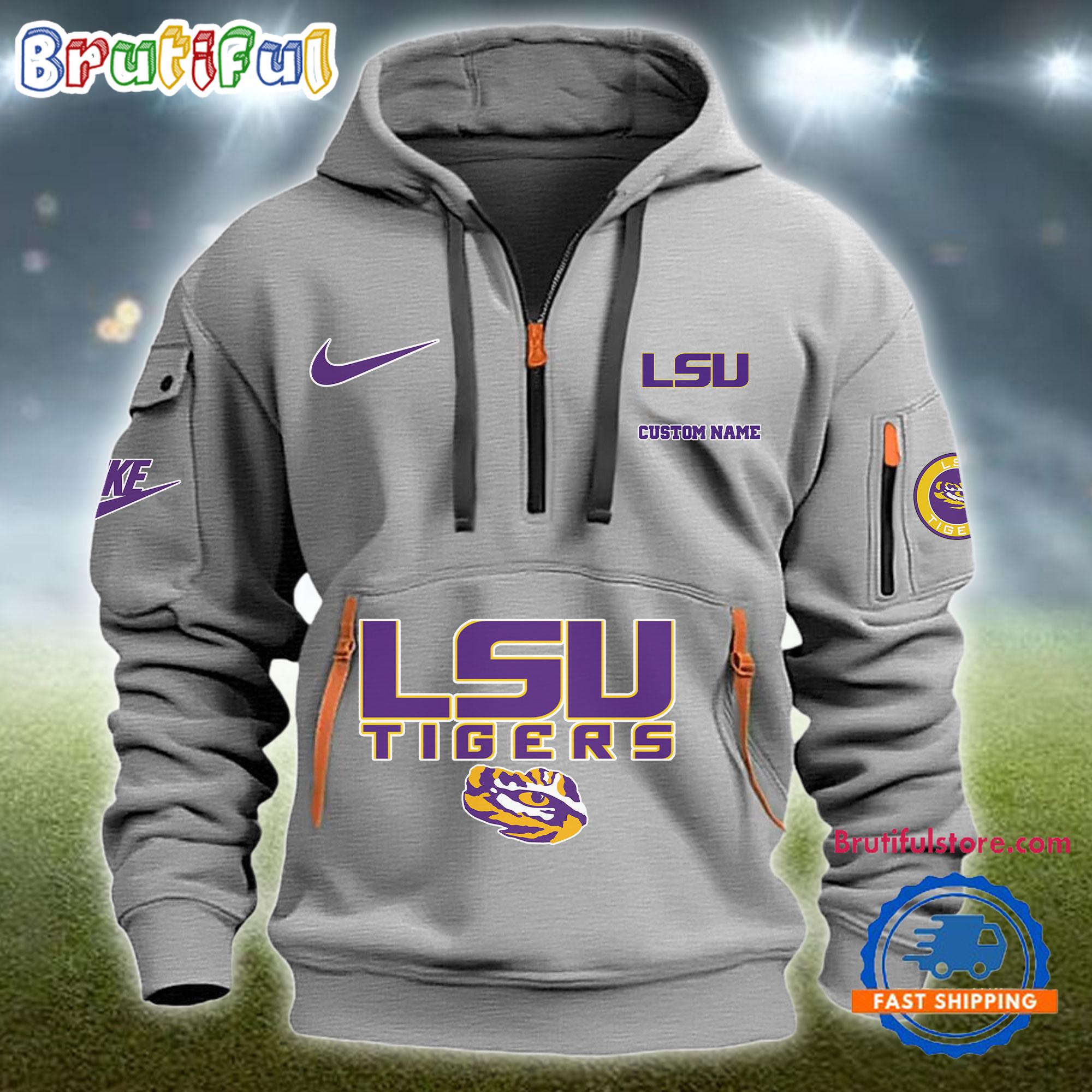 Sportswearmerch LSU Tigers NCAA Half Zip Hoodie For Fan