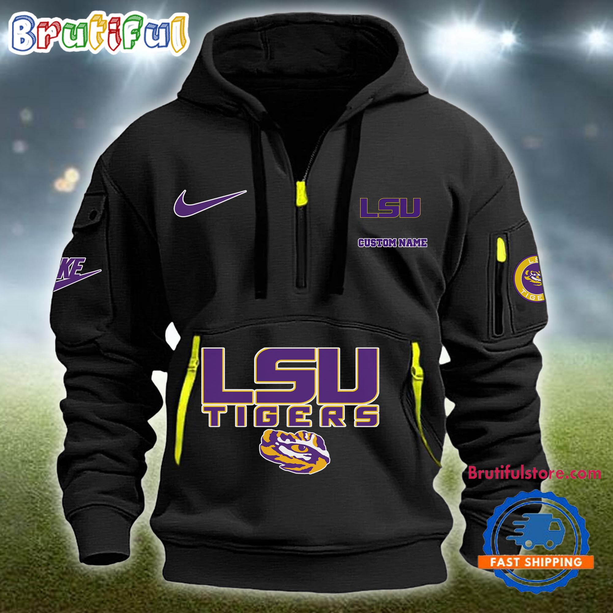 Sportswearmerch LSU Tigers NCAA Half Zip Hoodie For Fan