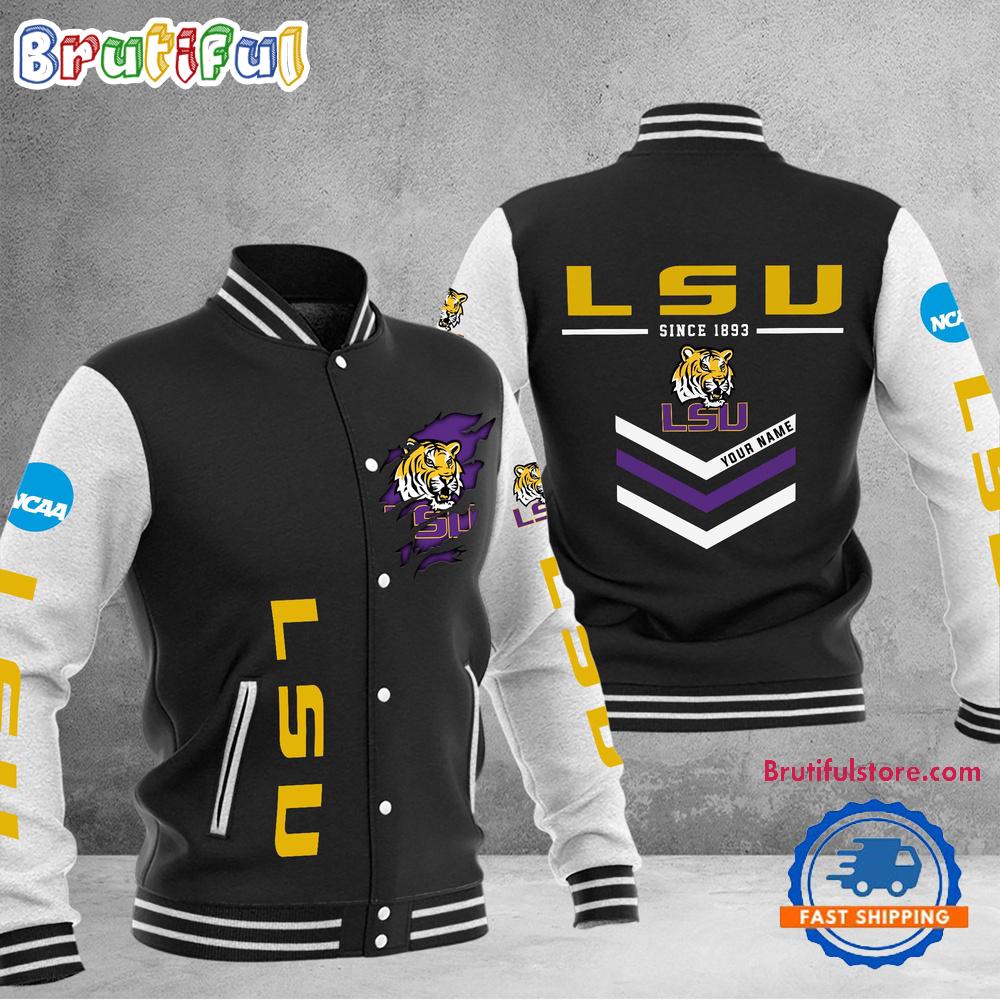 Sportswearmerch LSU Tigers NCAA Personalized Personalized Baseball Jacket For Fan