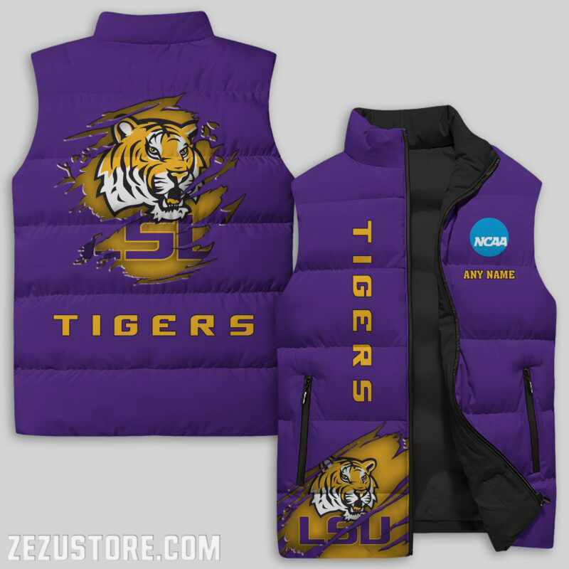 Sportswearmerch LSU Tigers NCAA Sleeveless Puffer Jacket For Fans