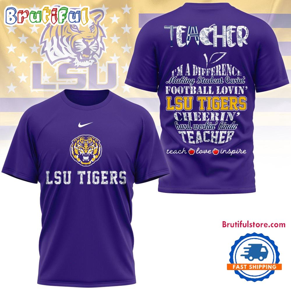 Sportswearmerch Lsu Tigers NCAA Teacher Teach Love Inspire T-Shirt For Fan