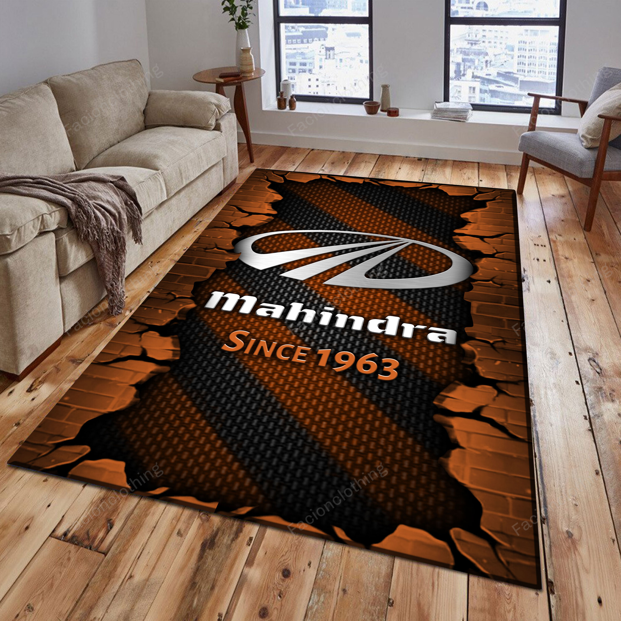 Sportswearmerch Mahindra Tractor Personalized Rug For Fan