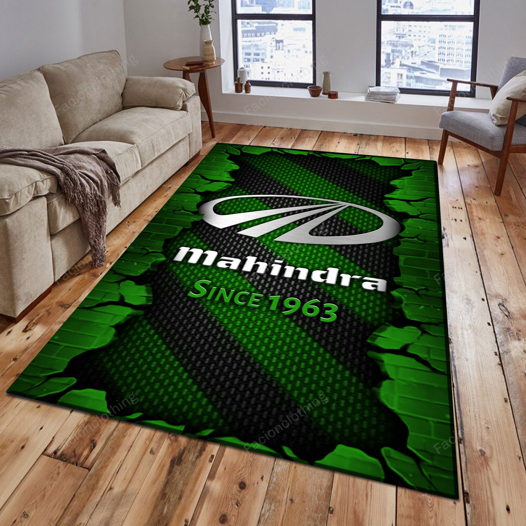 Sportswearmerch Mahindra Tractor Personalized Rug For Fan