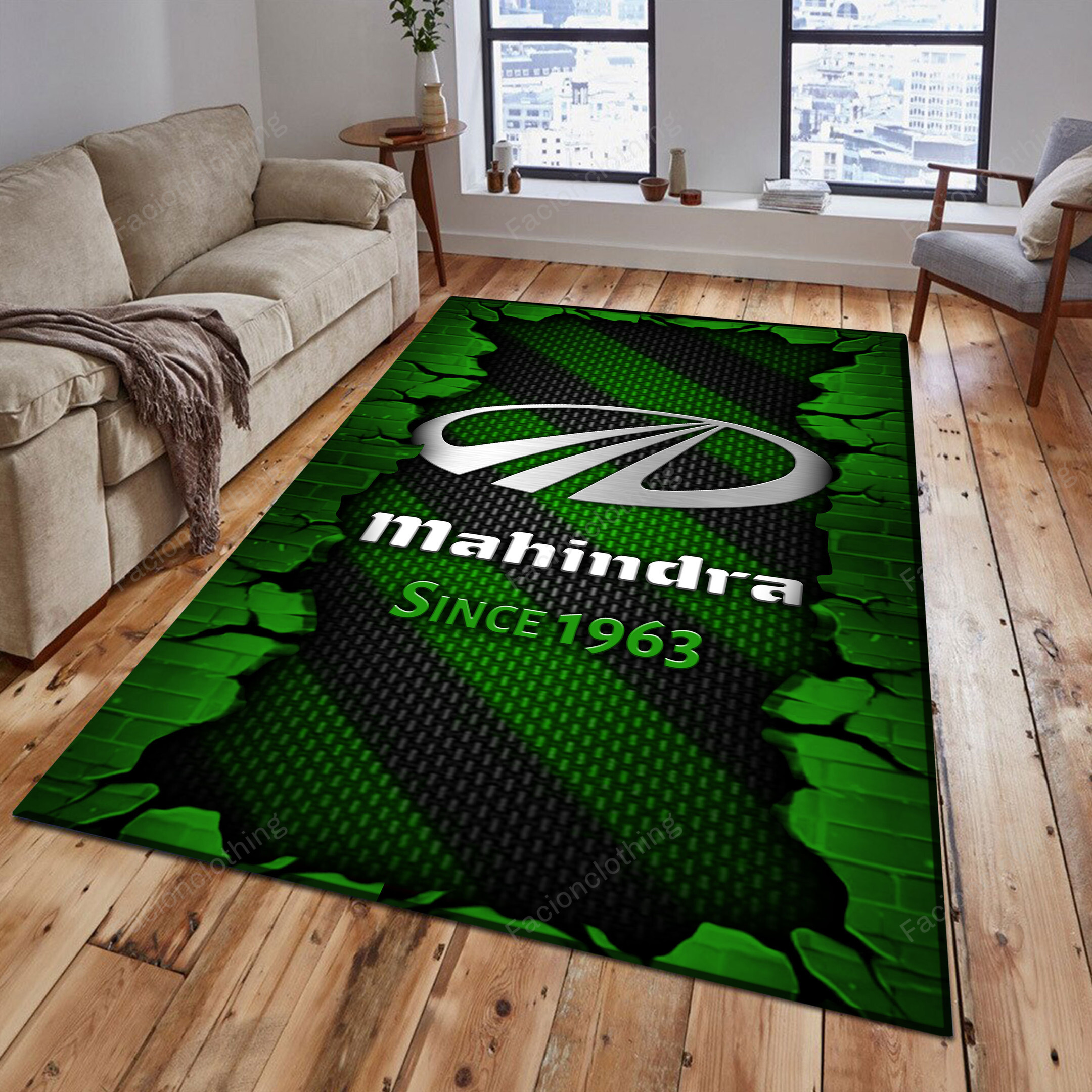 Sportswearmerch Mahindra Tractor Personalized Rug For Fan