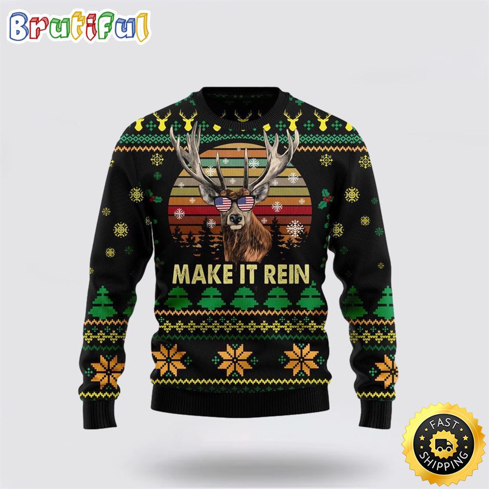 Sportswearmerch Make It Rein Personalized Christmas Sweater For Fan