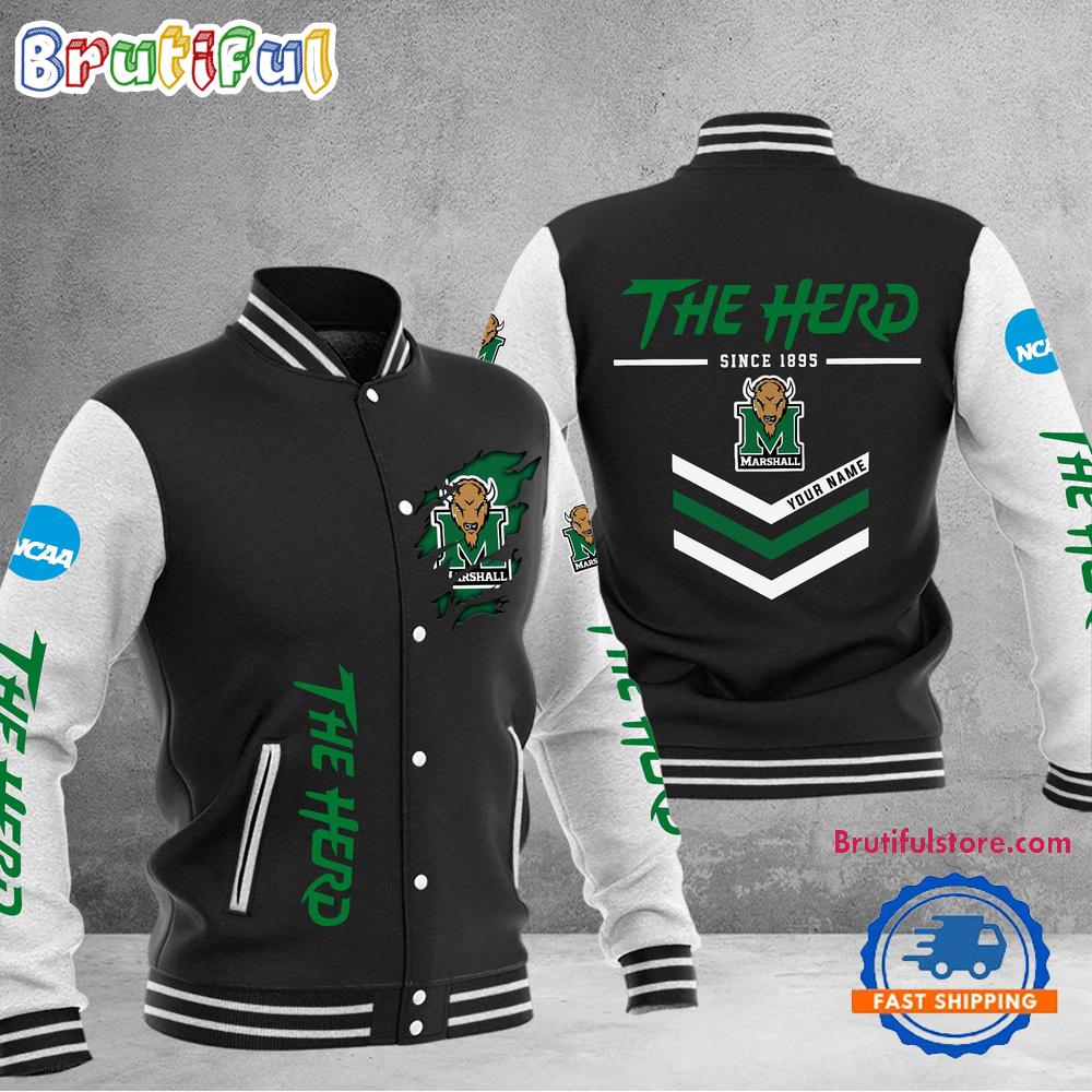 Sportswearmerch Marshall Thundering Herd NCAA Personalized Personalized Baseball Jacket For Fan