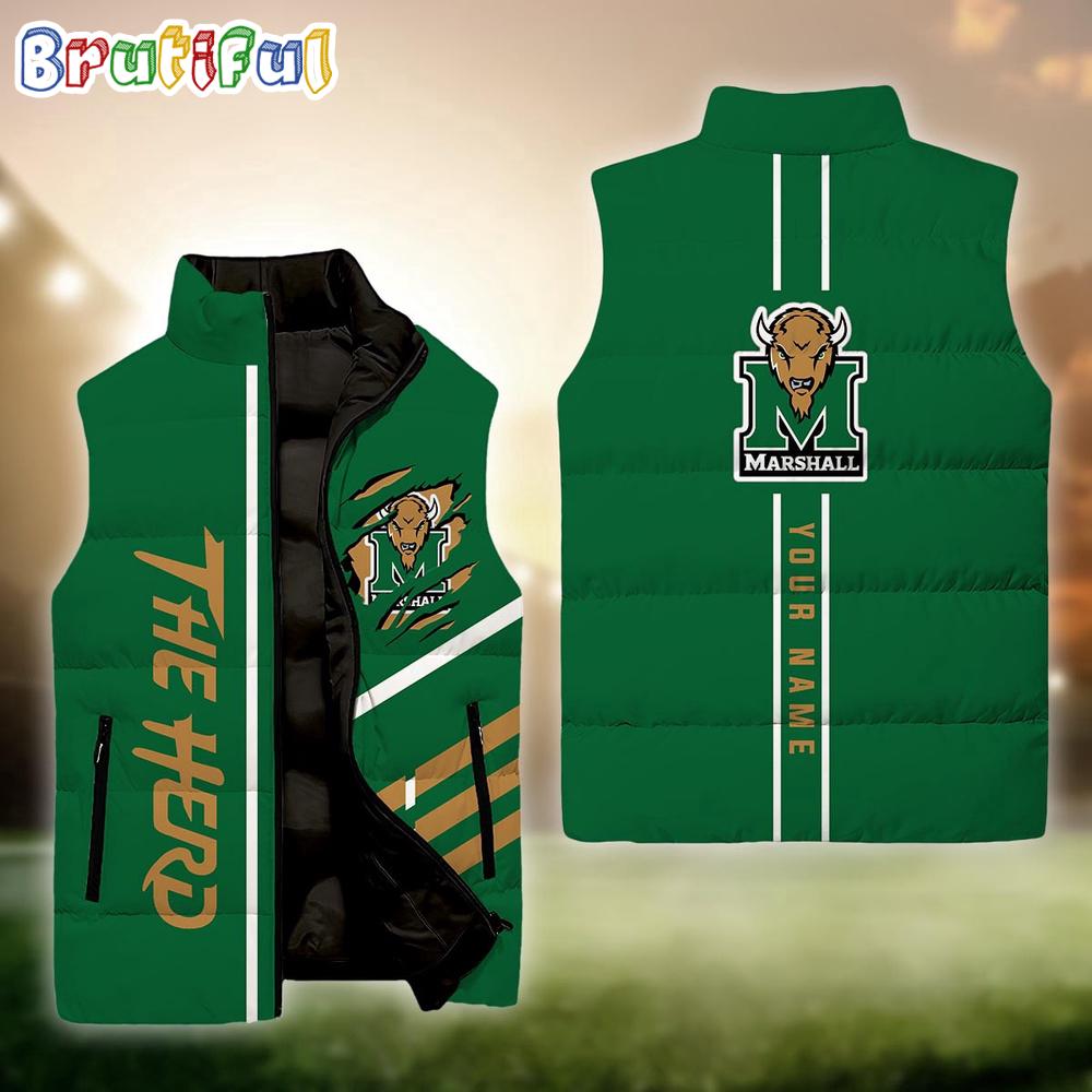Sportswearmerch Marshall Thundering Herd NCAA Personalized Sleeveless Down Puffer Jacket For Fan
