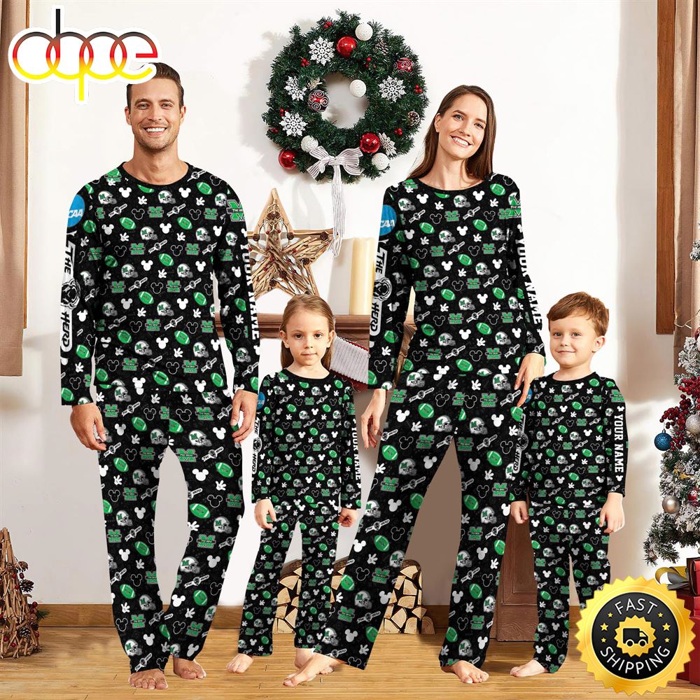 Sportswearmerch Marshall Thundering Herd NCAA x Mickey Mouse Personalized Pajamas Family For Fan