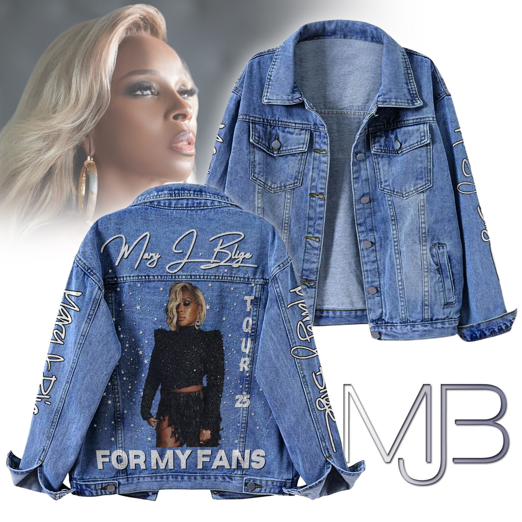 Sportswearmerch Mary J. Blige Denim Jacket Gift For Fans