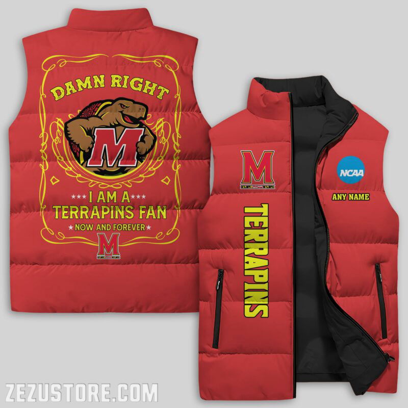 Sportswearmerch Maryland Terrapins NCAA Sleeveless Puffer Jacket For Fans
