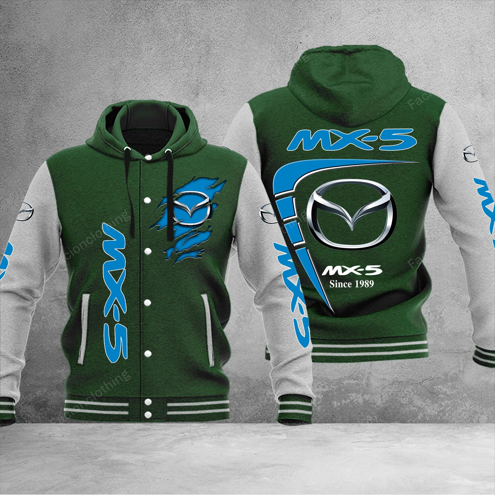 Sportswearmerch Mazda Car Mx5 Personalized Hooded Baseball Jacket For Fan