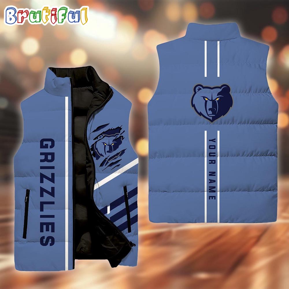 Sportswearmerch Memphis Grizzlies NBA Personalized Sleeveless Down Puffer Jacket For Fan