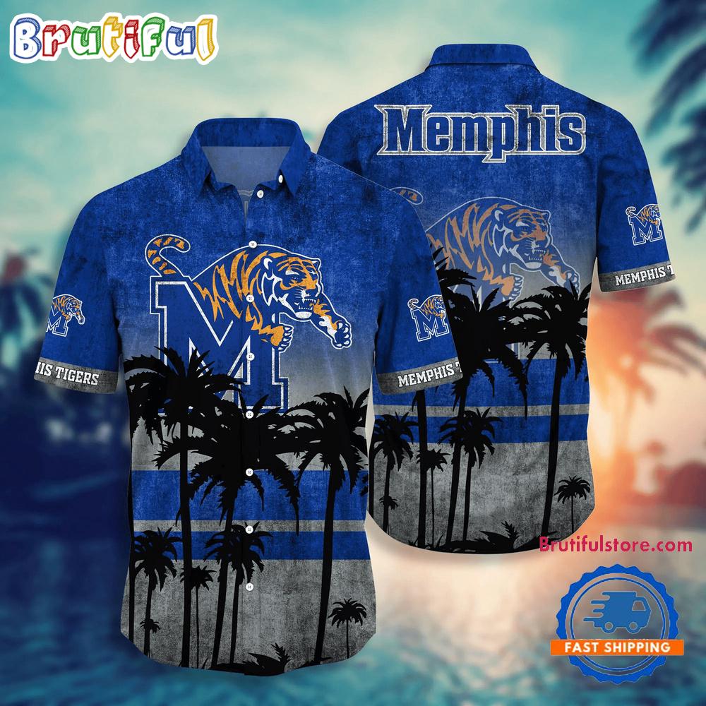 Sportswearmerch Memphis Tigers NCAA Palm Tree Summer Beach Personalized Hawaiian Shirt For Fan