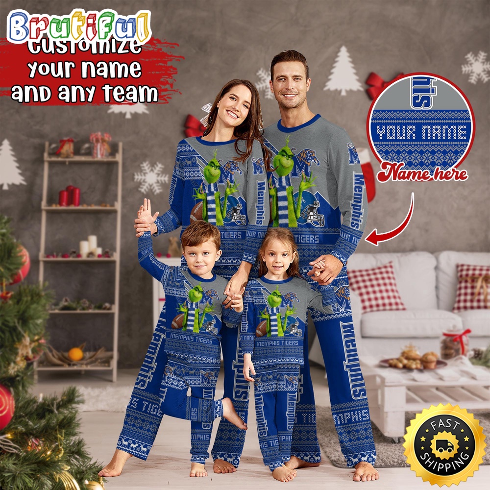 Sportswearmerch Memphis Tigers NCAA Personalized Pajamas Family For Fan