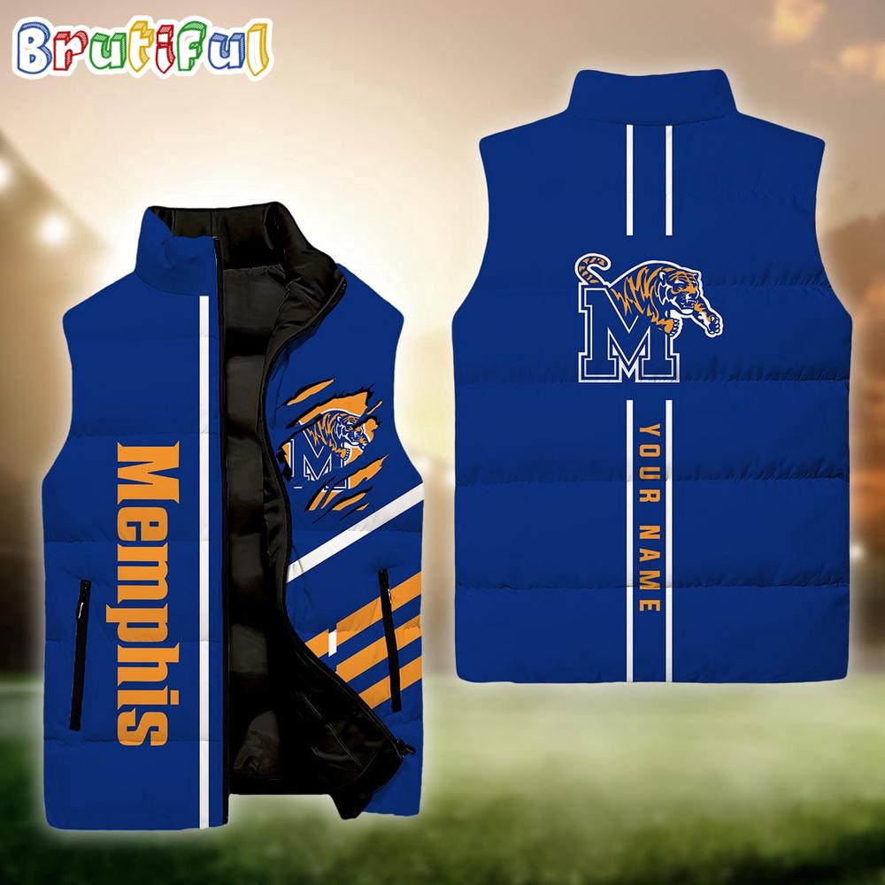 Sportswearmerch Memphis Tigers NCAA Personalized Sleeveless Down Puffer Jacket For Fan