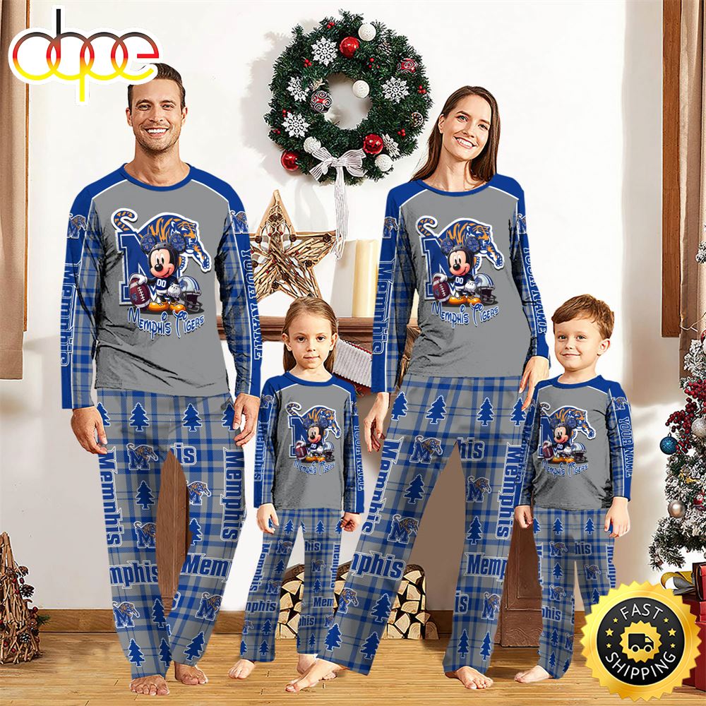 Sportswearmerch Memphis Tigers NCAA x Mickey Mouse Personalized Pajamas Family For Fan