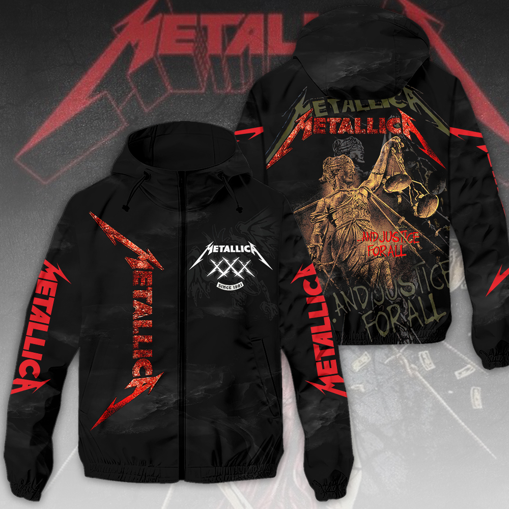 Sportswearmerch Metallica Music Windbreaker Jacket For Fan