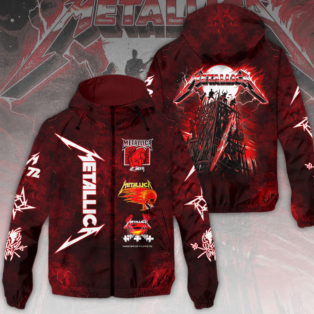 Sportswearmerch Metallica Music Windbreaker Jacket For Fan