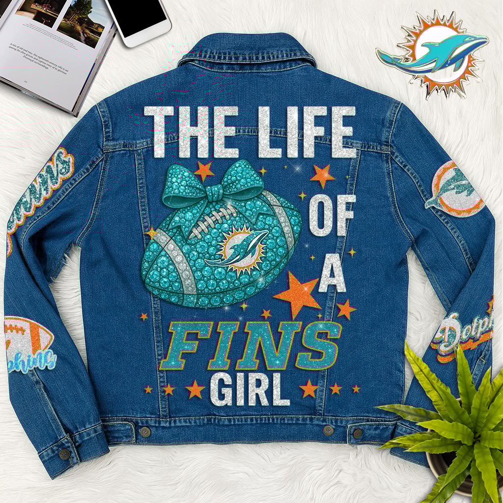 Sportswearmerch Miami Dolphins Denim Jacket Gift For Fans