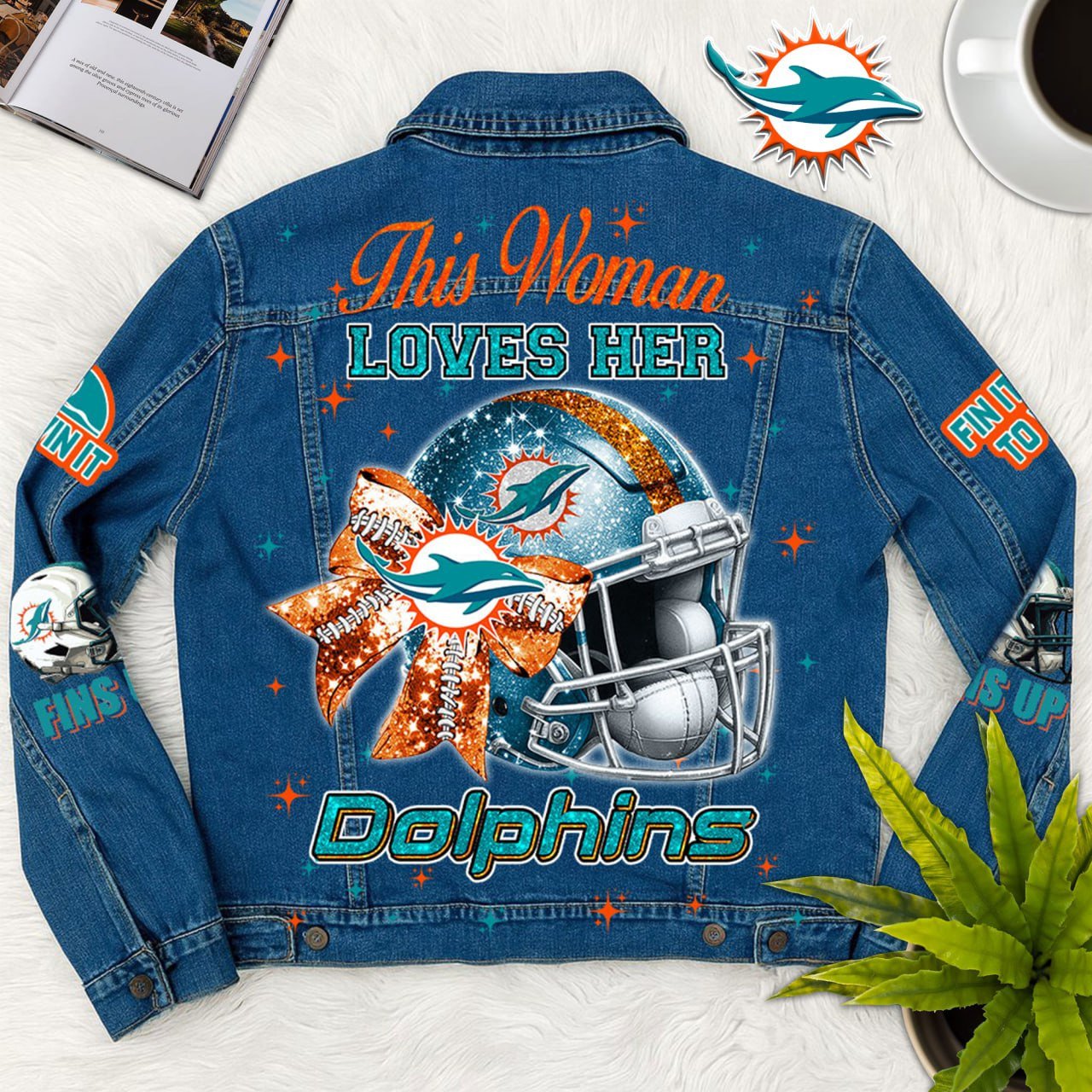 Sportswearmerch Miami Dolphins Denim Jacket Gift For Fans