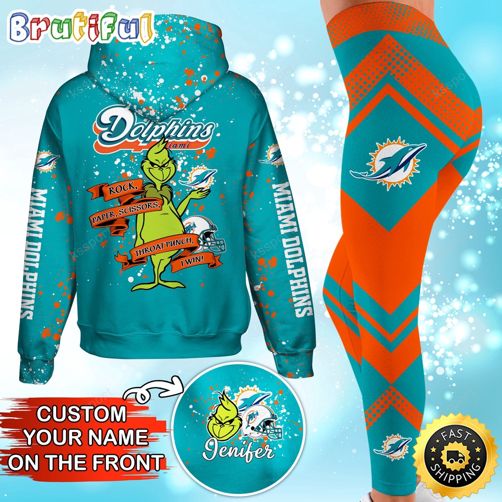 Sportswearmerch Miami Dolphins MLB Hoodie Leggings The Grinch For Fan