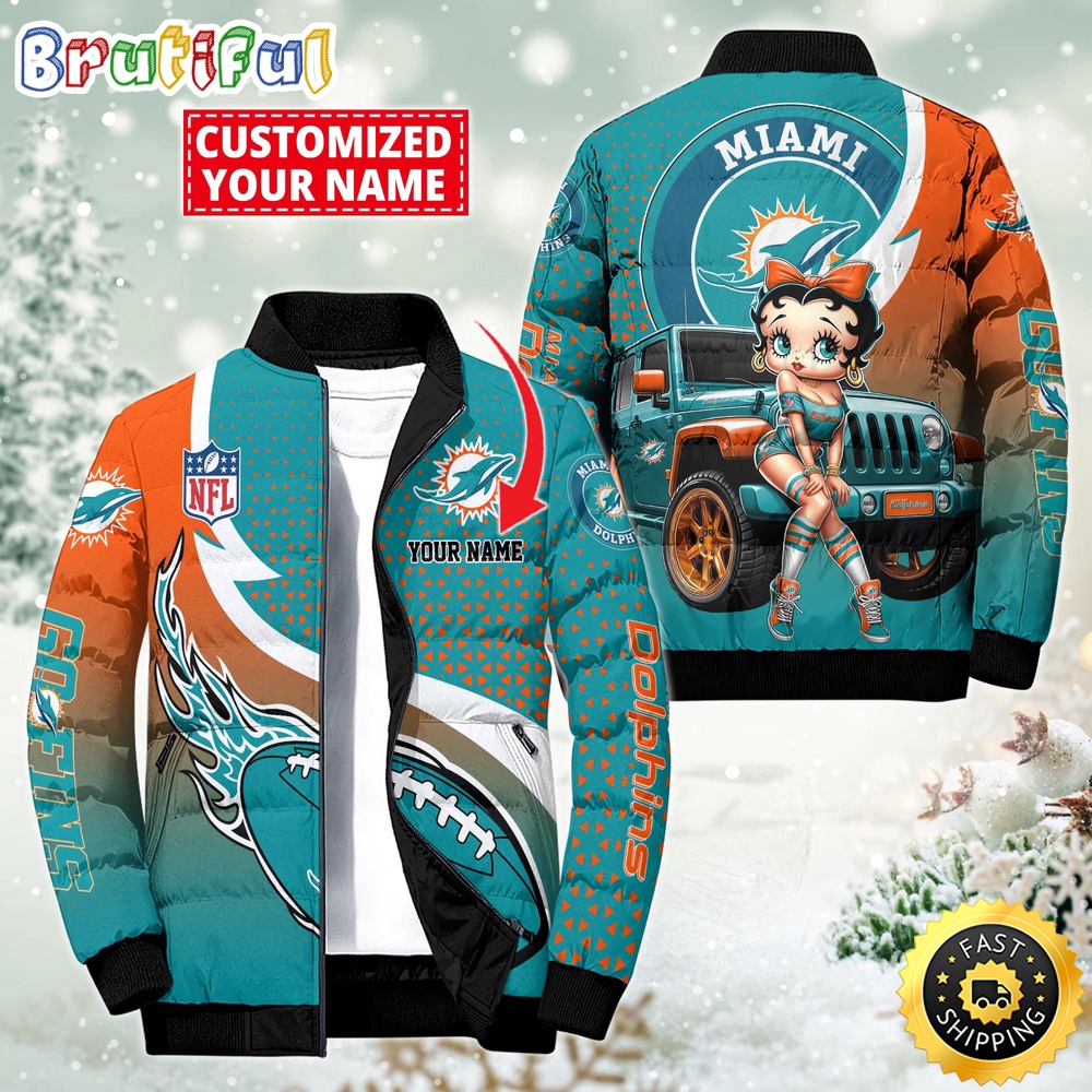 Sportswearmerch Miami Dolphins NFL Betty Boop Puffer Jacket For Fan