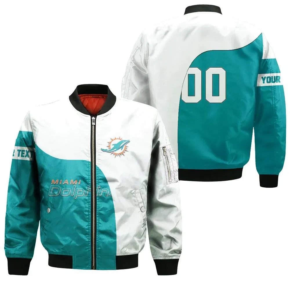 Sportswearmerch Miami Dolphins NFL Bomber Jacket Curve Style For Fan