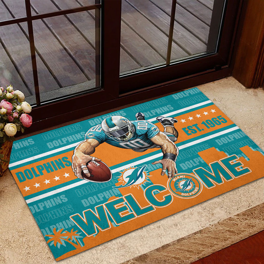 Sportswearmerch Miami Dolphins NFL Custom Doormat For Fan