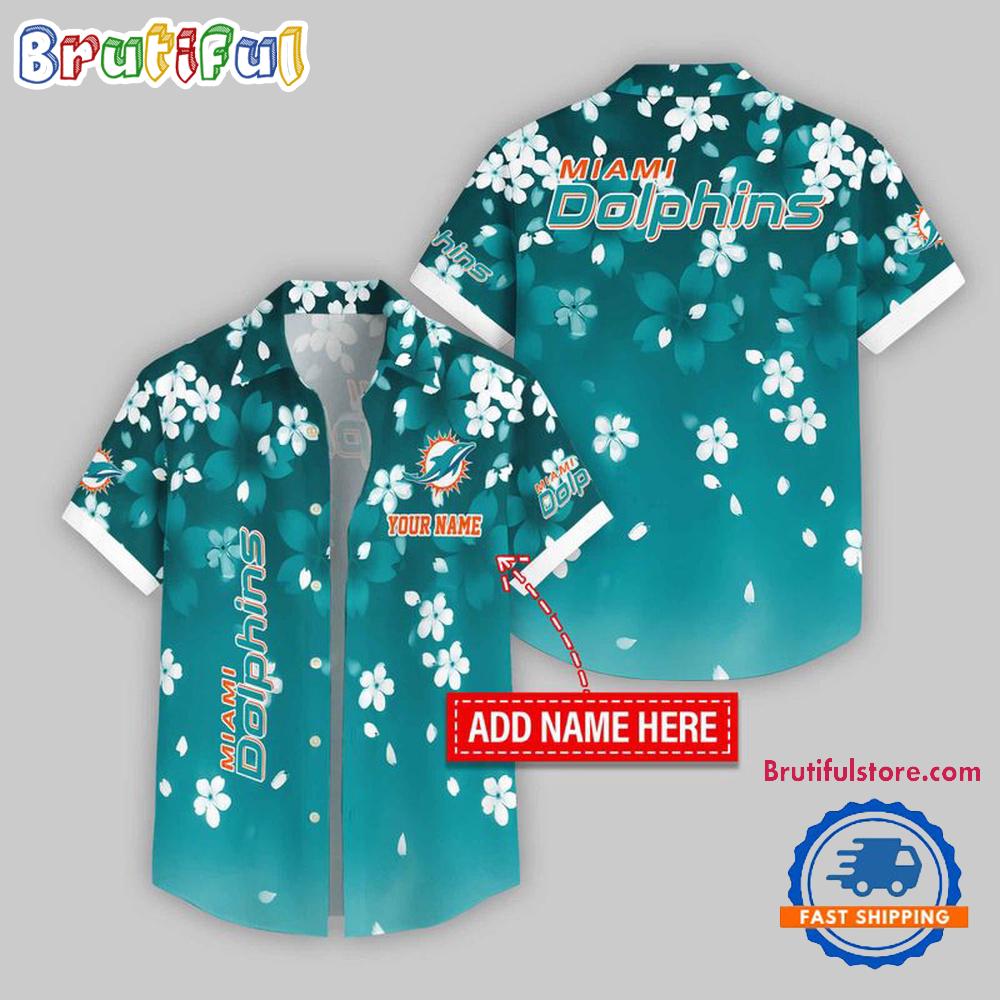 Sportswearmerch Miami Dolphins NFL Five-petaled Flower Pattern Personalized Hawaiian Shirt For Fan