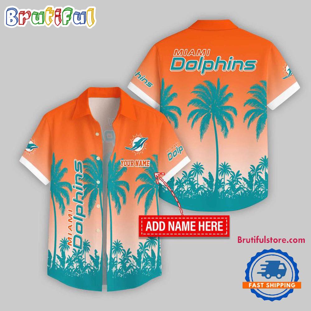 Sportswearmerch Miami Dolphins NFL Flower Palm Tree Summer Personalized Hawaiian Shirt For Fan