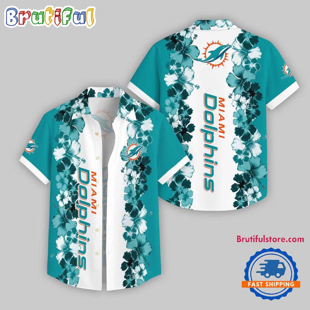 Sportswearmerch Miami Dolphins NFL Flower Pattern Summer Beach Personalized Hawaiian Shirt For Fan
