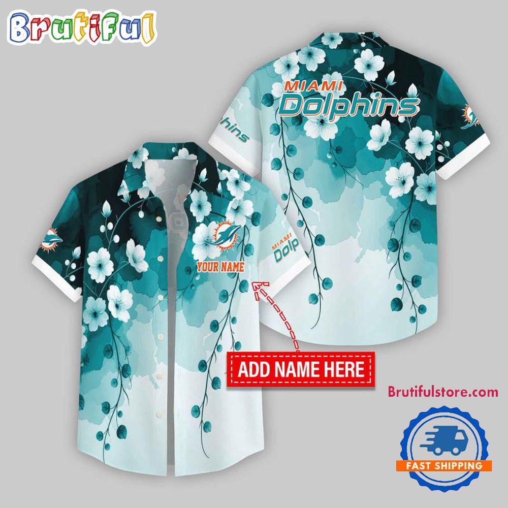 Sportswearmerch Miami Dolphins NFL Flower Pattern Trendy Summer Personalized Hawaiian Shirt For Fan