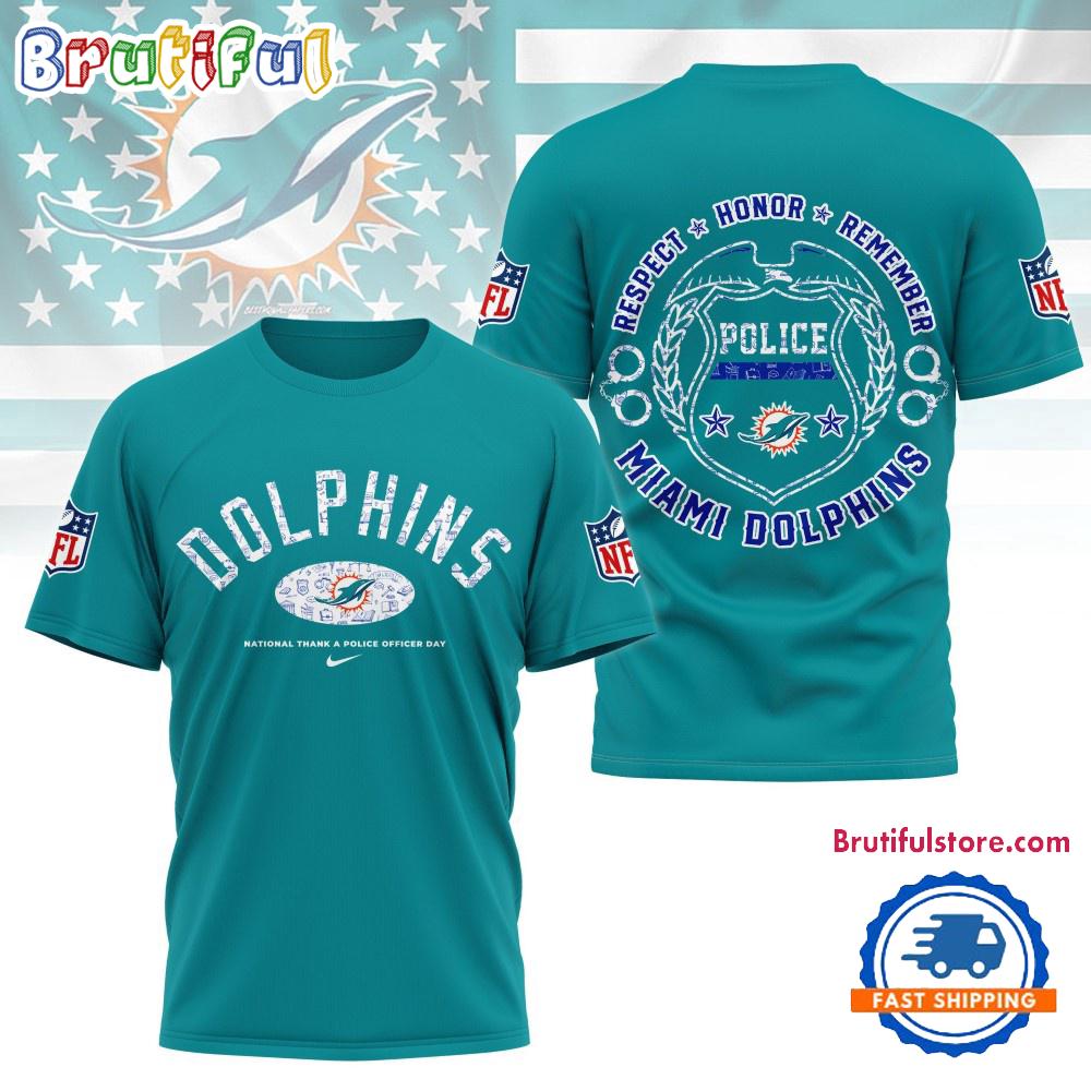 Sportswearmerch Miami Dolphins NFL National Thank a Police Officer Day T-shirt For Fan