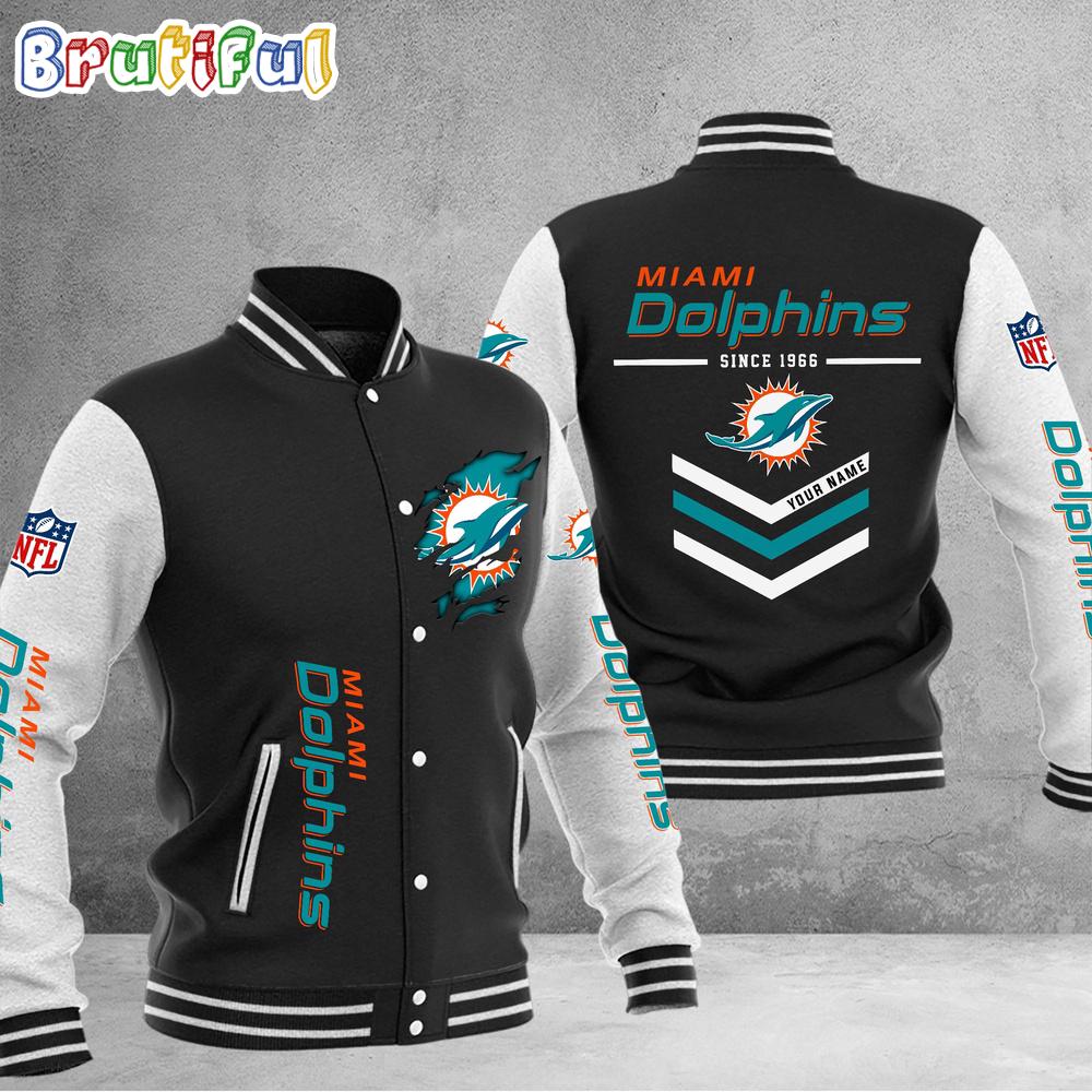Sportswearmerch Miami Dolphins NFL Personalized Baseball Jacket For Fan