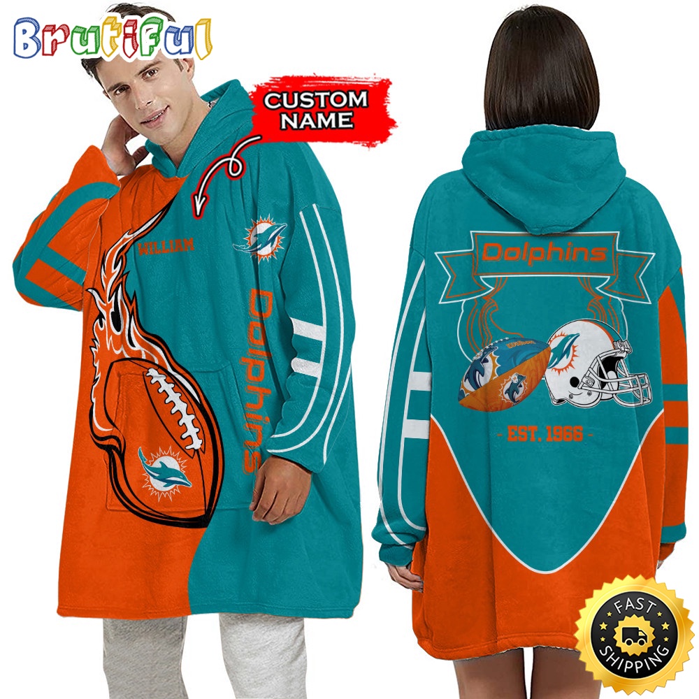 Sportswearmerch Miami Dolphins NFL Personalized Blaket Hoodie For Fan