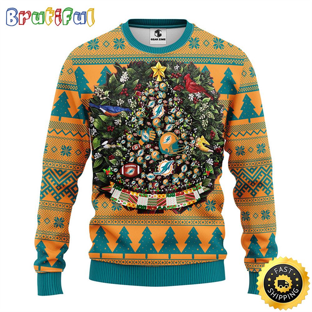 Sportswearmerch Miami Dolphins NFL Personalized Christmas Sweater For Fan