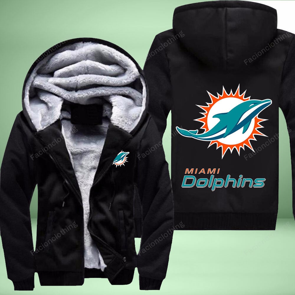 Sportswearmerch Miami Dolphins NFL Personalized Fleece Zip Hoodie Jacket For Fan