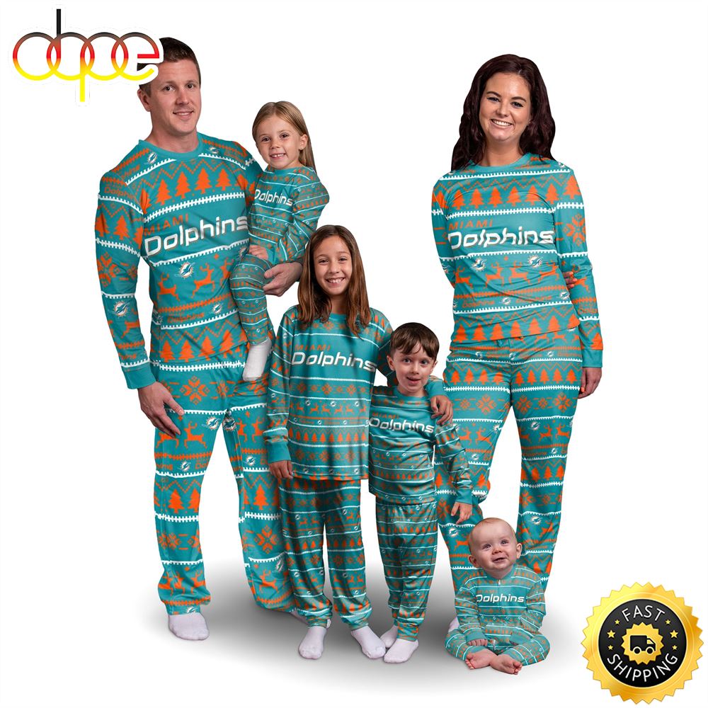 Sportswearmerch Miami Dolphins NFL Personalized Pajamas Family For Fan