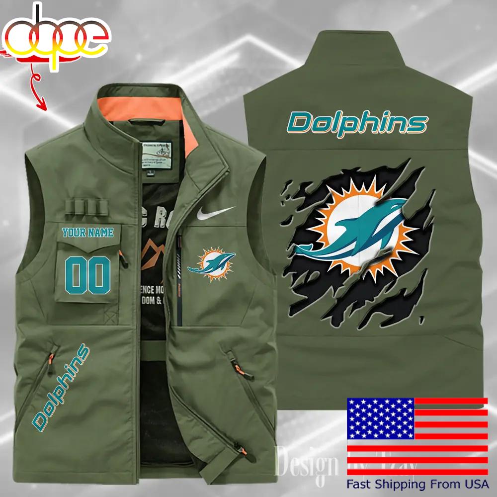 Sportswearmerch Miami Dolphins NFL Personalized Pocket Vest For Fan