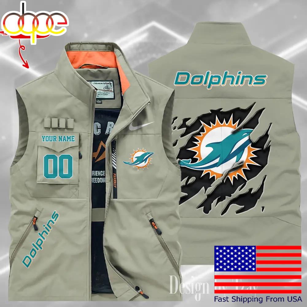 Sportswearmerch Miami Dolphins NFL Personalized Pocket Vest For Fan