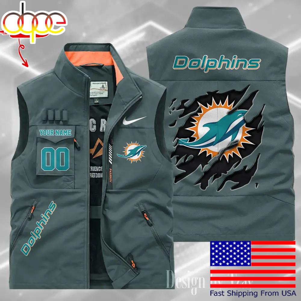 Sportswearmerch Miami Dolphins NFL Personalized Pocket Vest For Fan