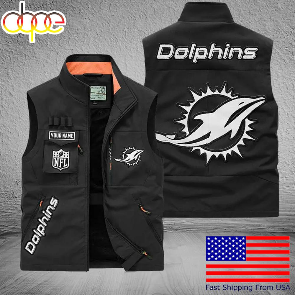 Sportswearmerch Miami Dolphins NFL Personalized Pocket Vest For Fans For Fan